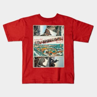 Greetings from Copenhagen in Denmark vintage style retro souvenir Kids T-Shirt